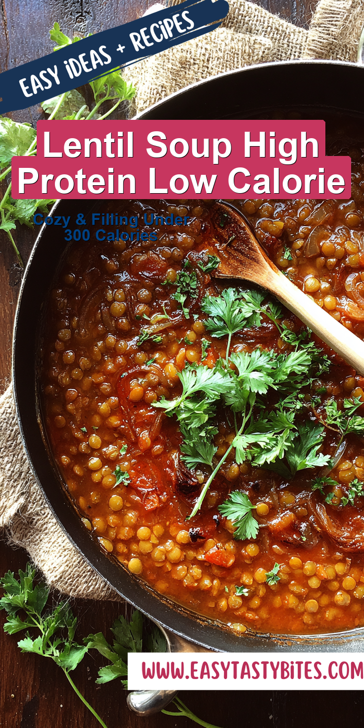 Lentil Soup High Protein Low Calorie served warm with cozy spices