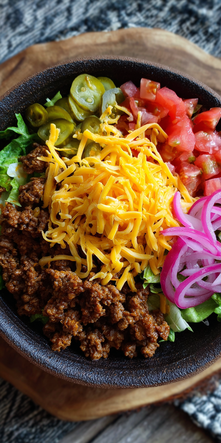 Loaded Burger Bowls Simple Recipe served warm with cozy spices