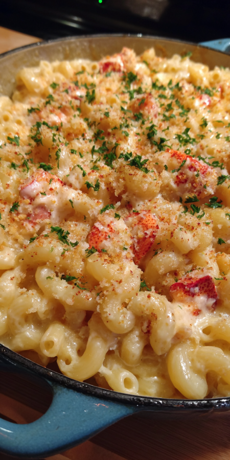 Lobster Mac and Cheese Seafood Pasta served warm with cozy spices