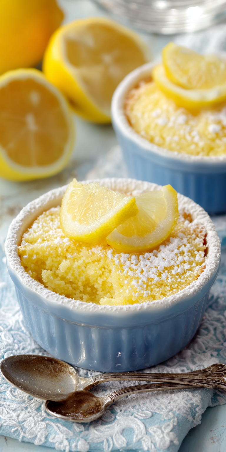 Magic Lemon Cobbler served warm with cozy spices