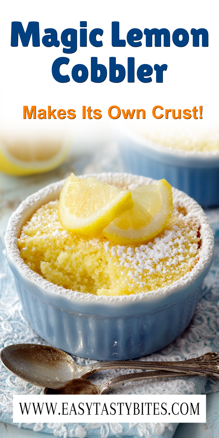 Magic Lemon Cobbler served warm with cozy spices