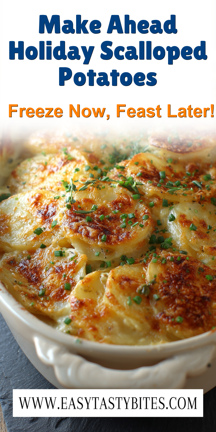 Make Ahead Holiday Scalloped Potatoes served warm with cozy spices