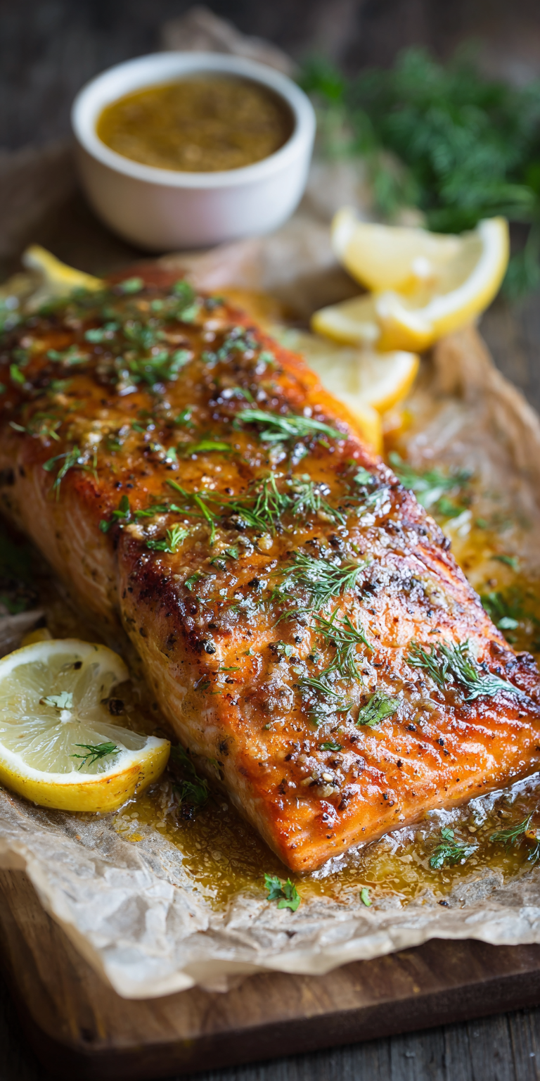 Maple Mustard Roasted Salmon served warm with cozy spices