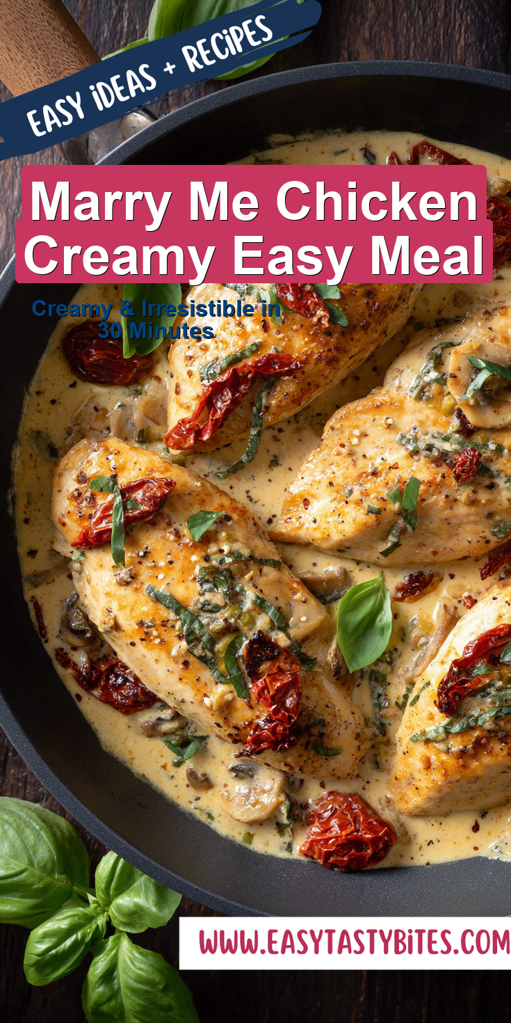 Marry Me Chicken Creamy Easy Meal served warm with cozy spices