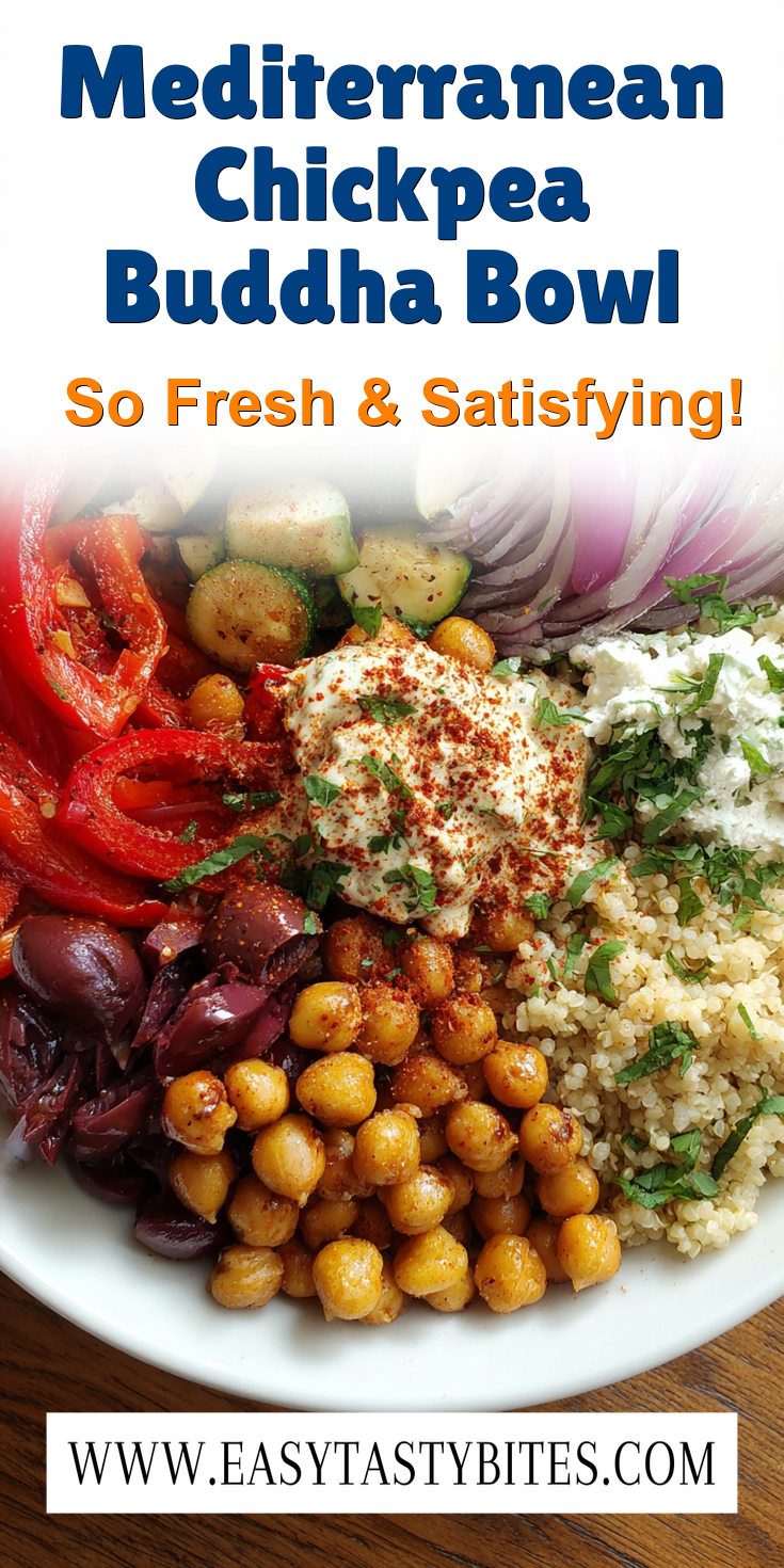 Mediterranean Chickpea Buddha Bowl served warm with cozy spices