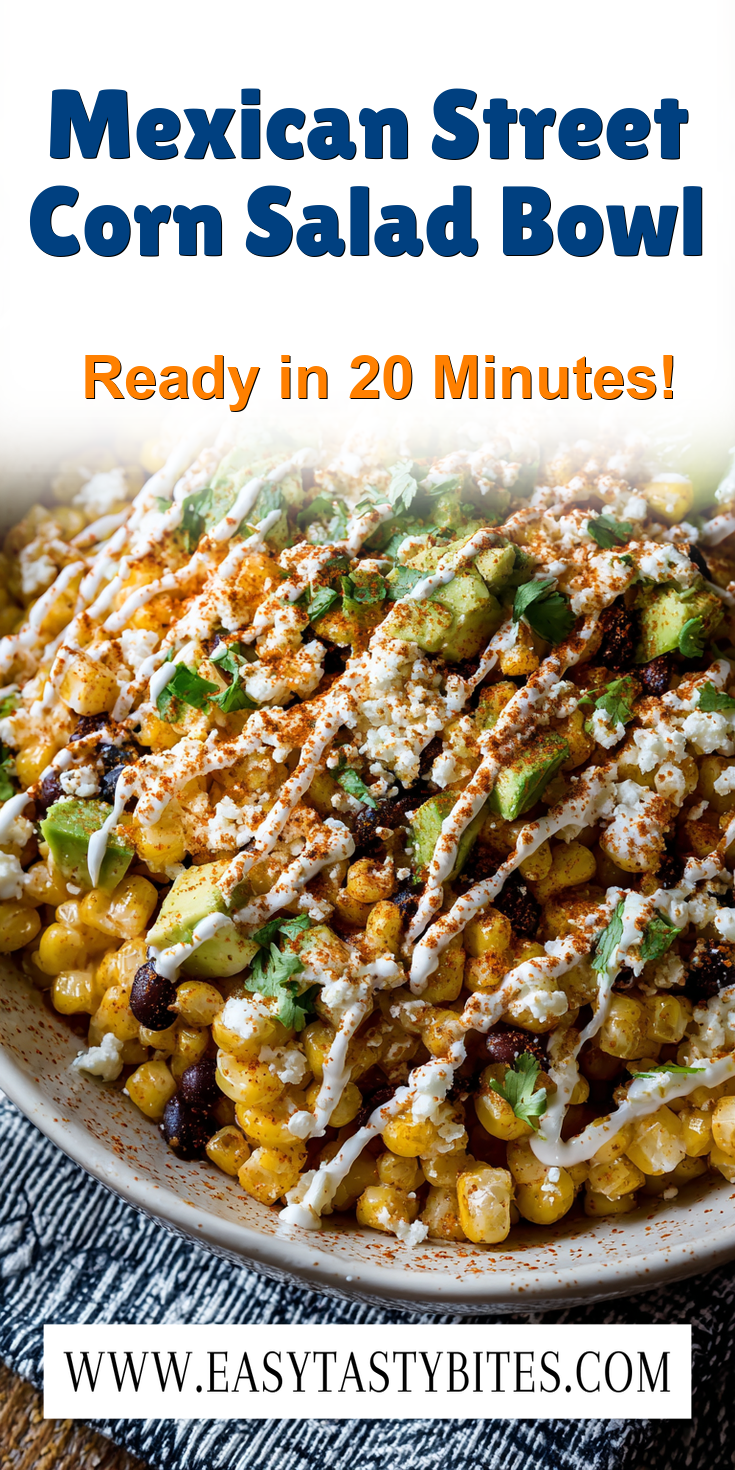 Mexican Street Corn Salad Bowl served warm with cozy spices