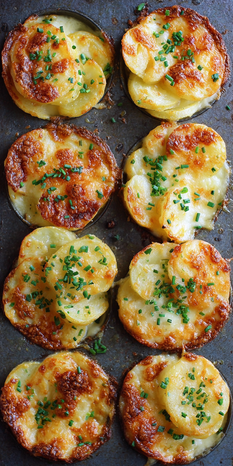 Mini Individual Scalloped Potatoes served warm with cozy spices