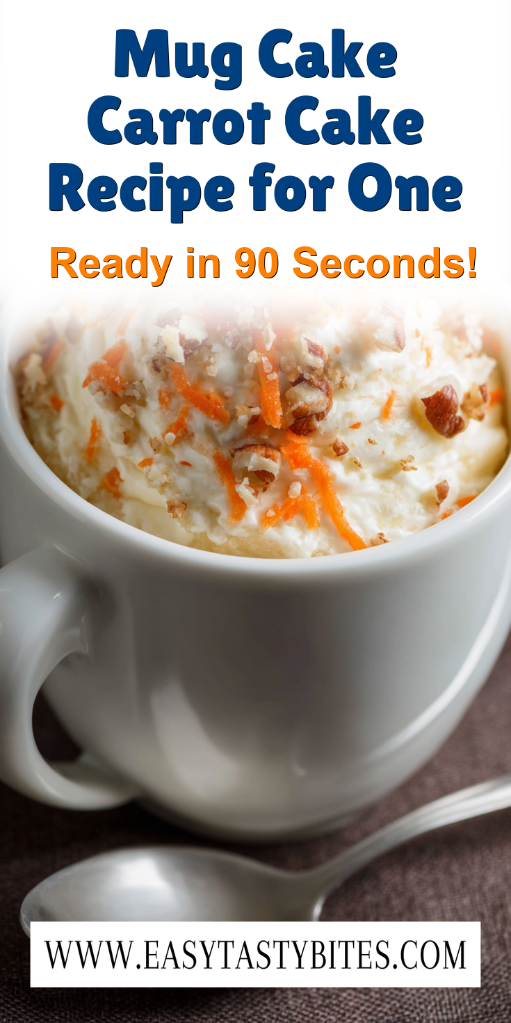 Mug Cake Carrot Cake Recipe for One served warm with cozy spices