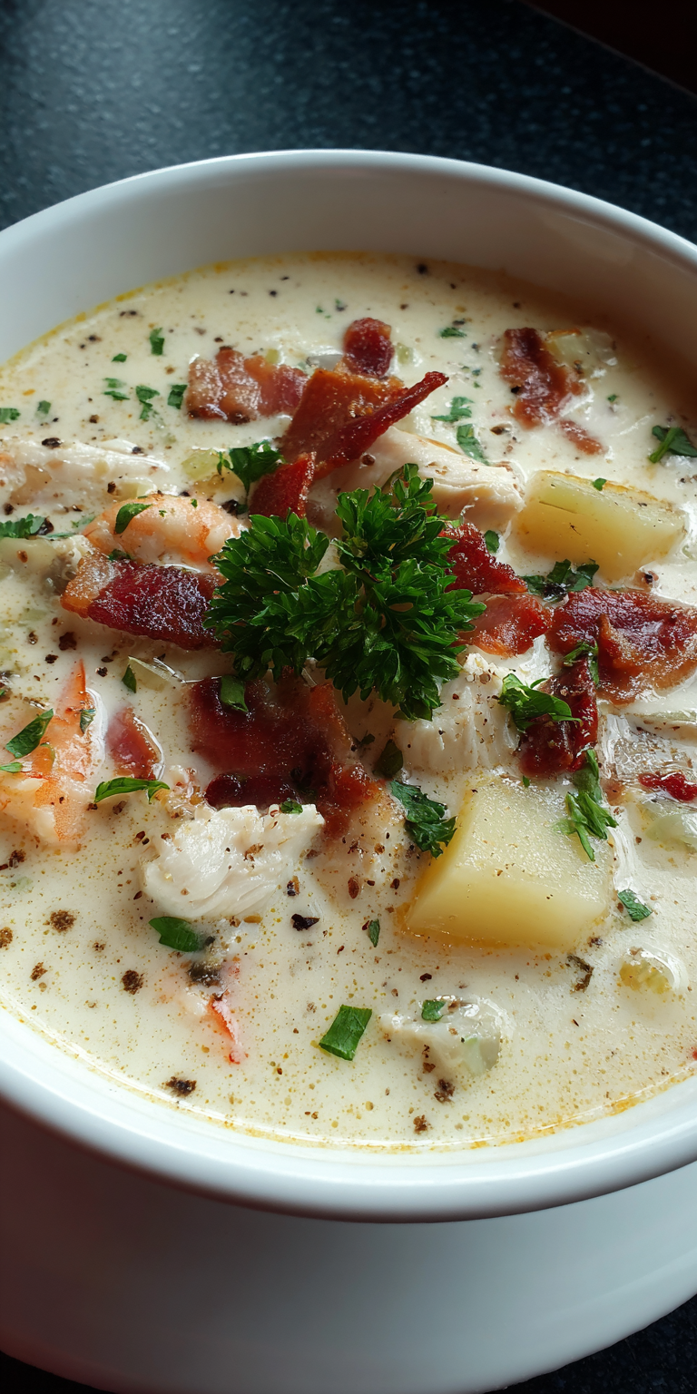 New England Clam Chowder Seafood served warm with cozy spices