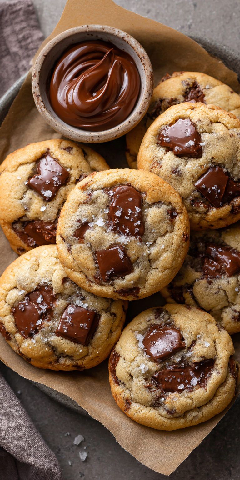 Nutella Stuffed Cookies Dessert served warm with cozy spices