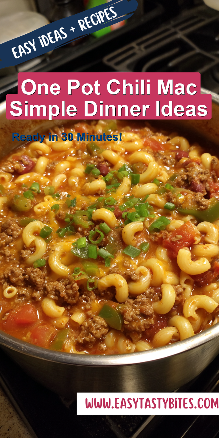 One Pot Chili Mac Simple Dinner Ideas served warm with cozy spices