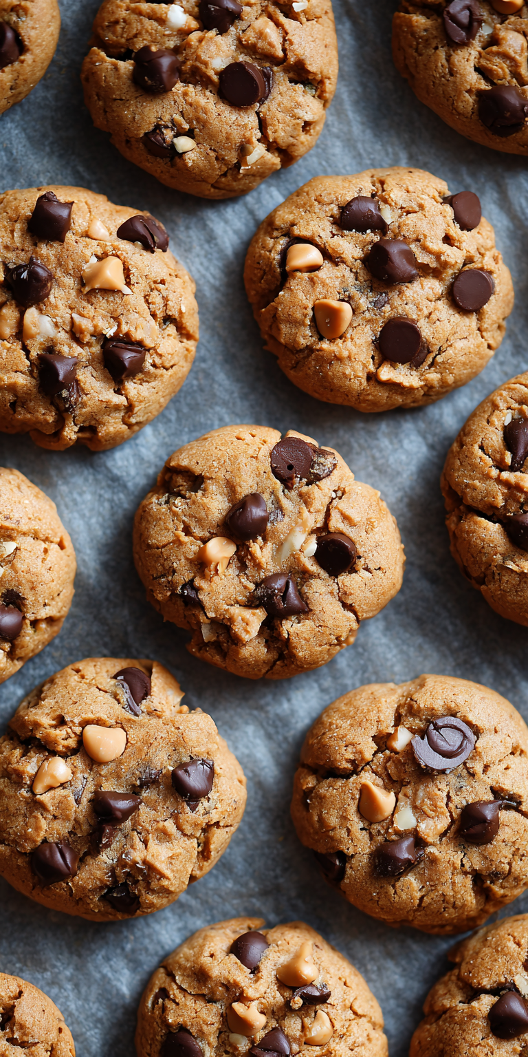 Peanut Butter Chocolate Chip Cookies served warm with cozy spices