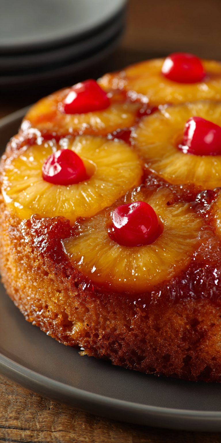 Pineapple Upside Down Cake Classic served warm with cozy spices