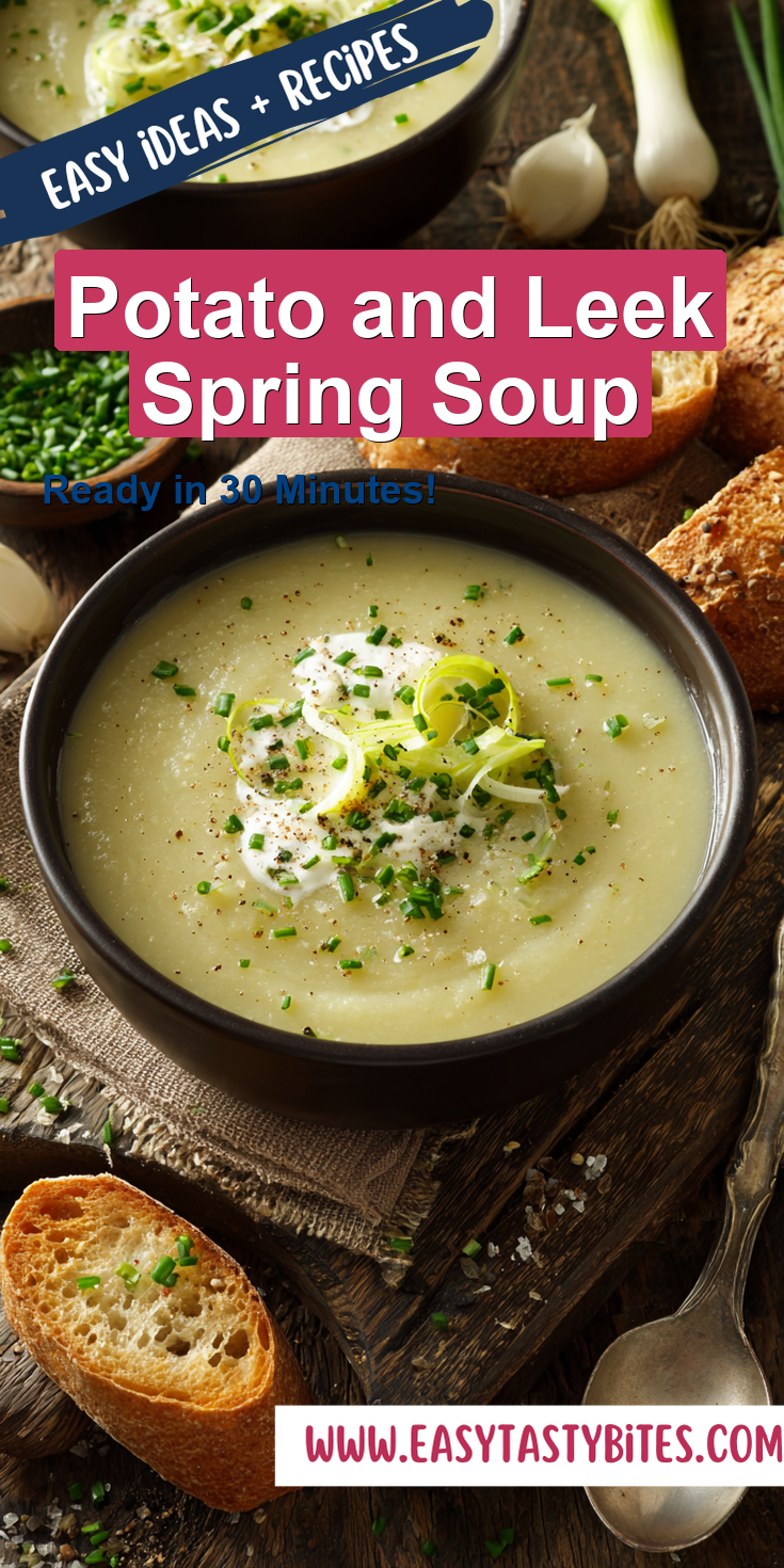Potato and Leek Spring Soup served warm with gentle spices and a cozy aroma
