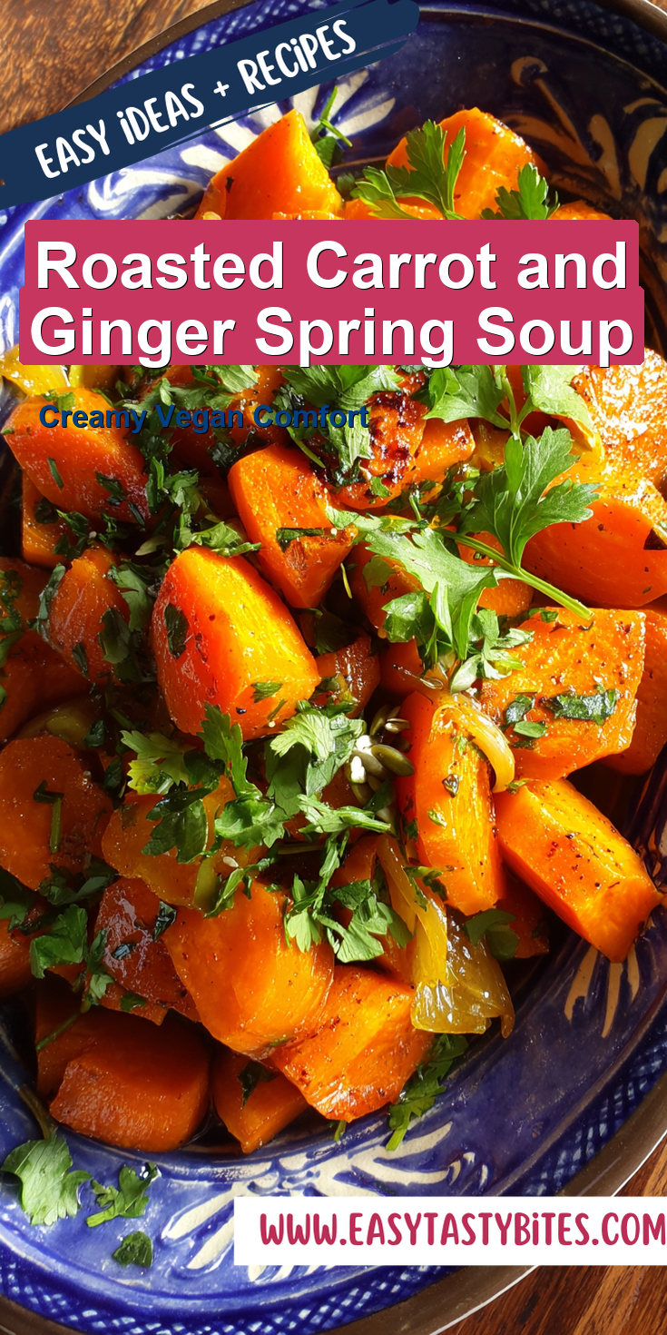 Roasted Carrot and Ginger Spring Soup served warm with cozy spices
