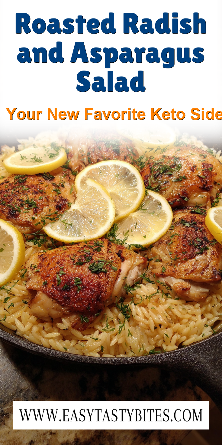 Roasted Radish and Asparagus Salad served warm with cozy spices