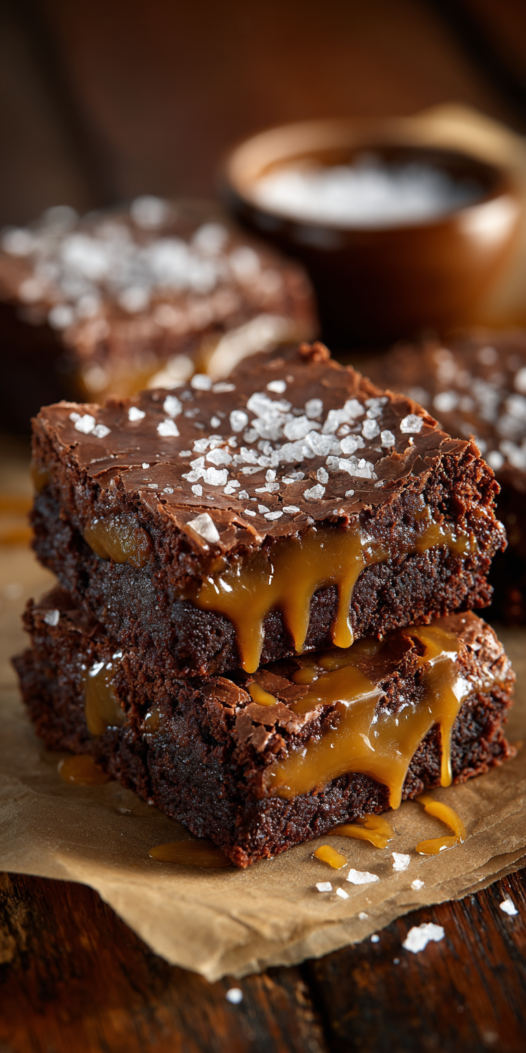 Salted Caramel Brownie Dessert served warm with cozy spices