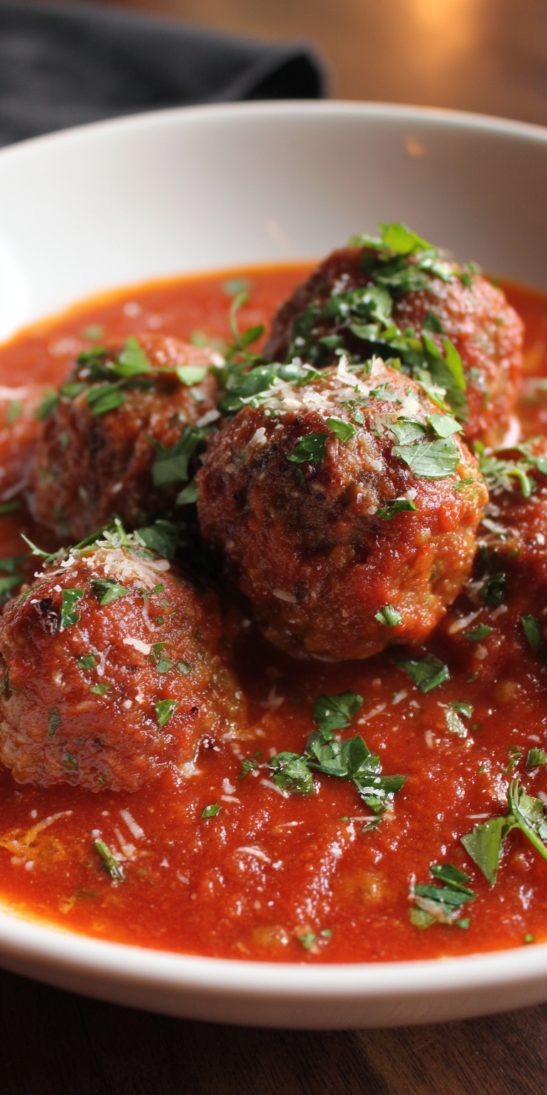 Savory Venison Meatballs in Tomato Sauce served warm with cozy spices