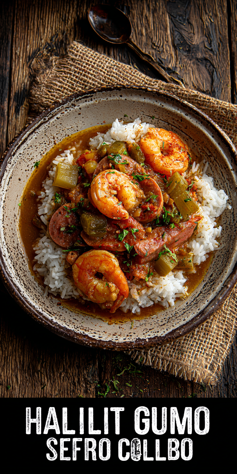 Seafood Gumbo Authentic Recipe served warm with cozy spices