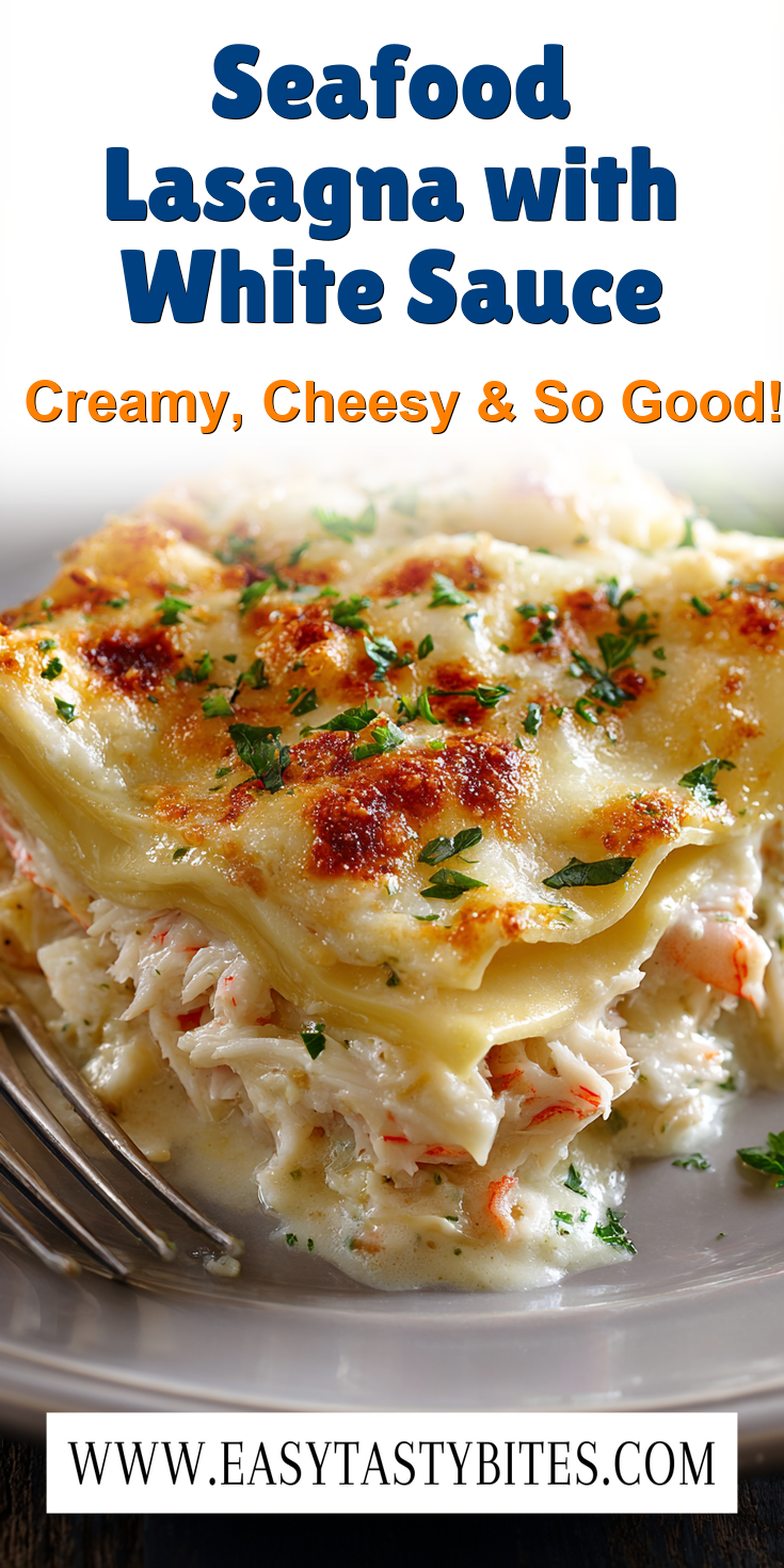 Seafood Lasagna with White Sauce served warm with cozy spices