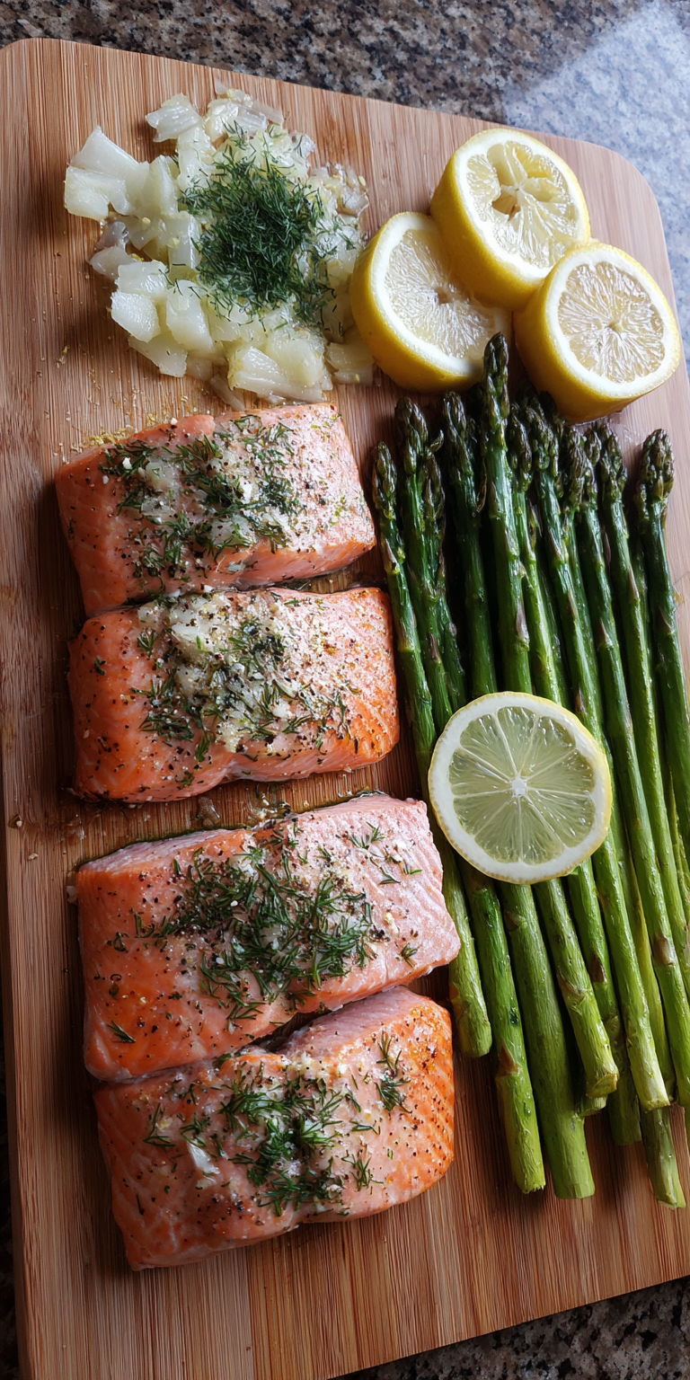 Sheet Pan Salmon and Asparagus served warm with cozy spices