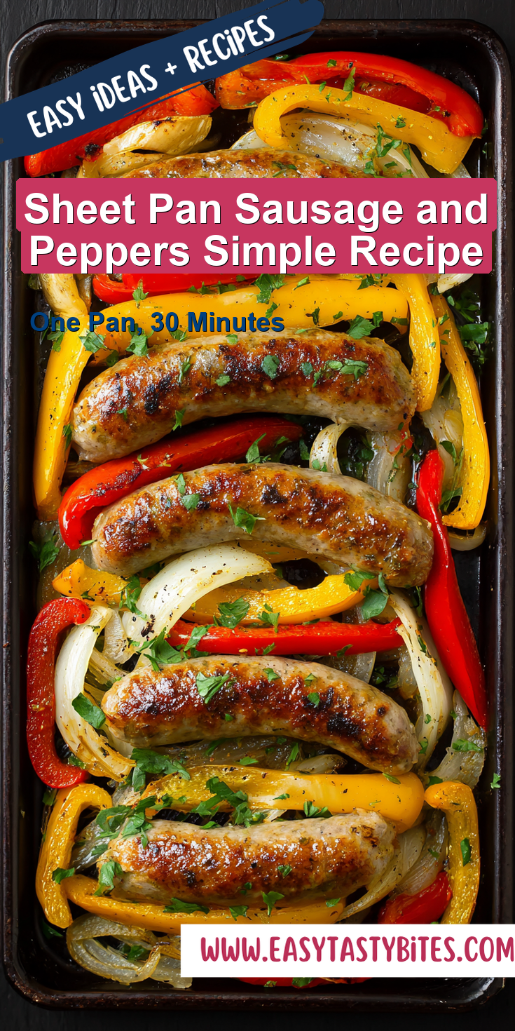 Sheet Pan Sausage and Peppers Simple Recipe served warm with cozy spices