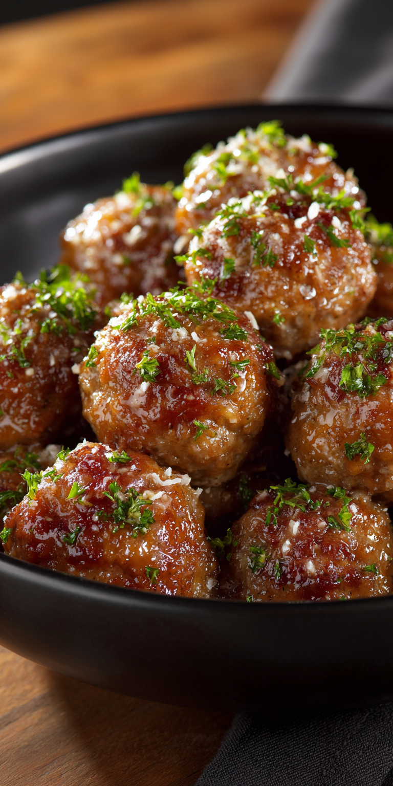 Slow Cooker French Onion Meatballs served warm with cozy spices