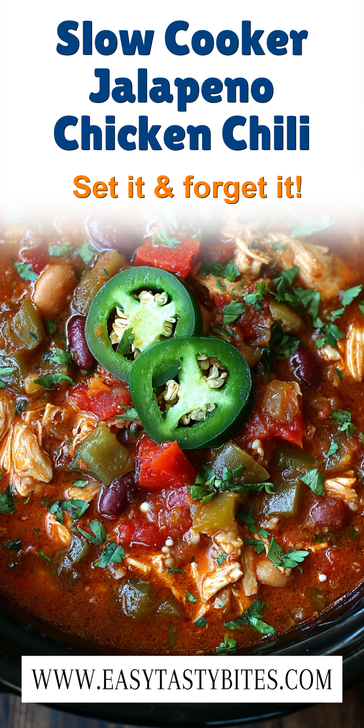 Slow Cooker Jalapeno Chicken Chili served warm with cozy spices