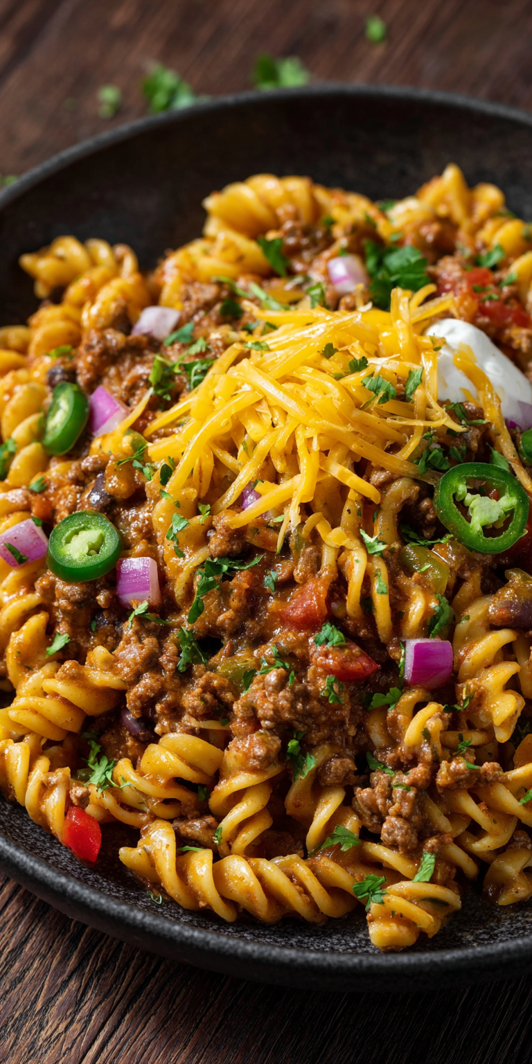 Slow Cooker Taco Pasta Family Favorite served warm with cozy spices