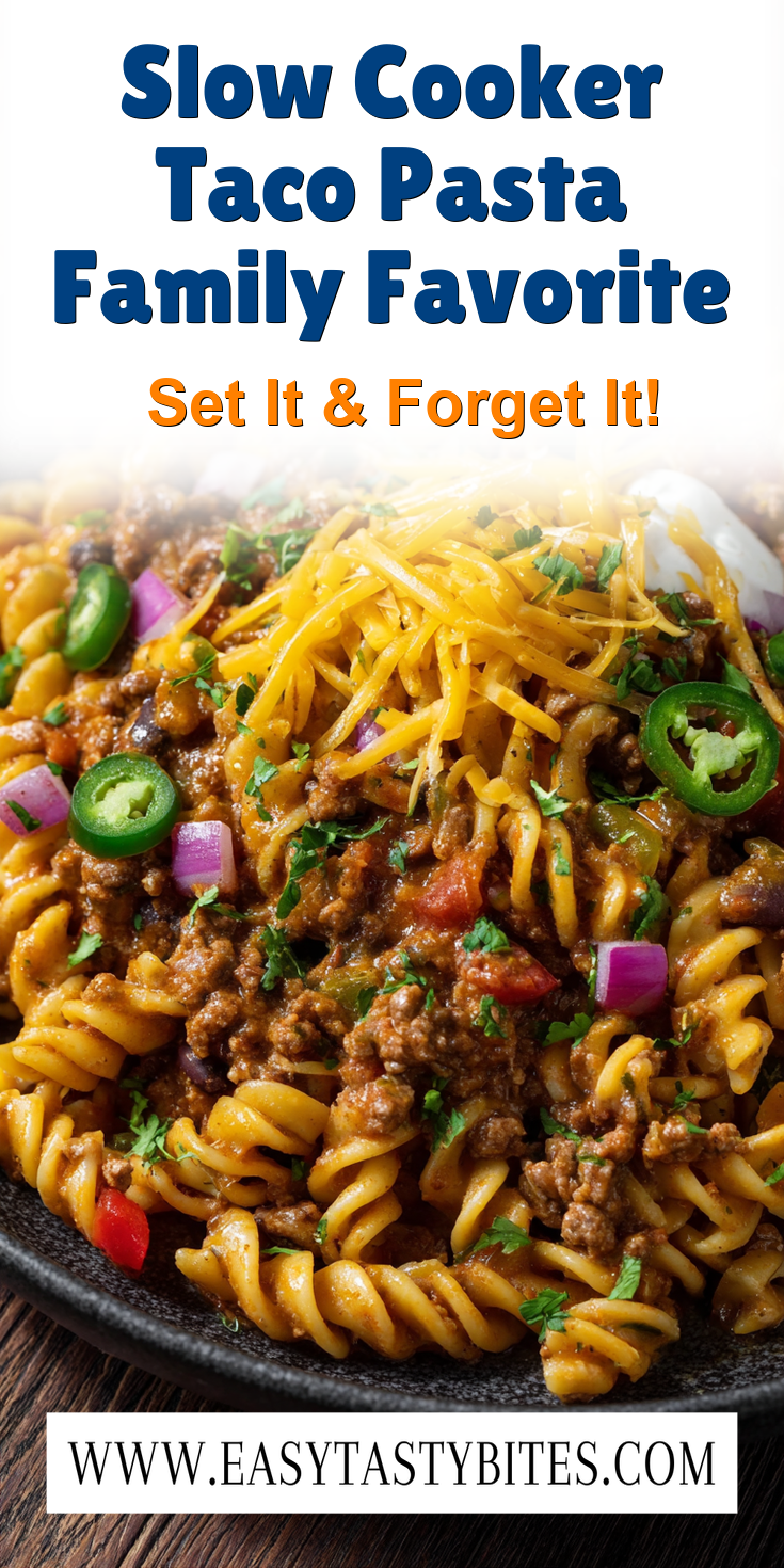 Slow Cooker Taco Pasta Family Favorite served warm with cozy spices