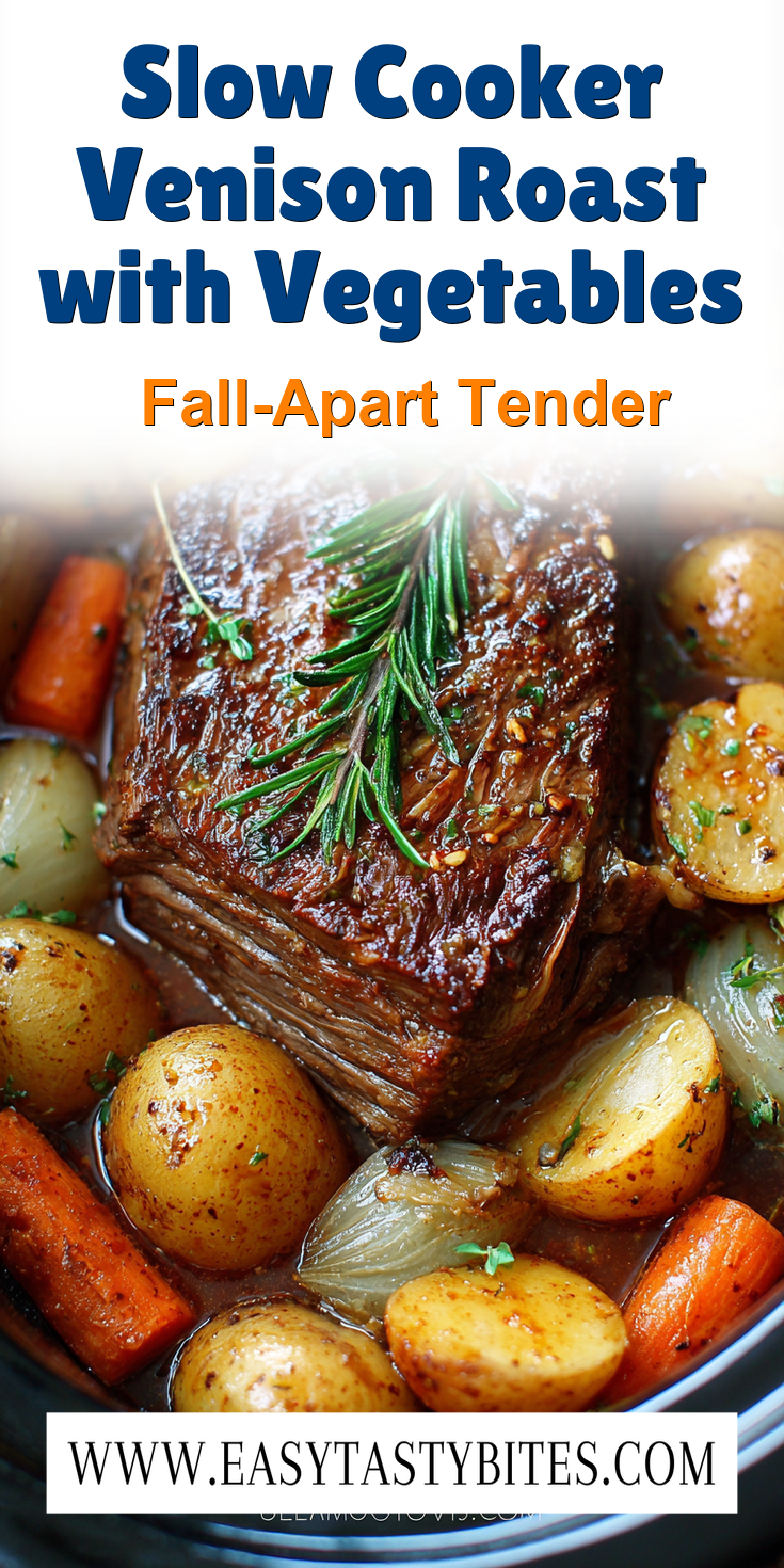 Slow Cooker Venison Roast with Vegetables served warm with cozy spices