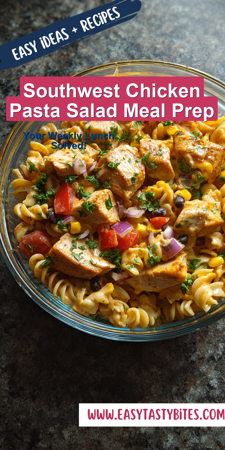 Southwest Chicken Pasta Salad Meal Prep served warm with cozy spices