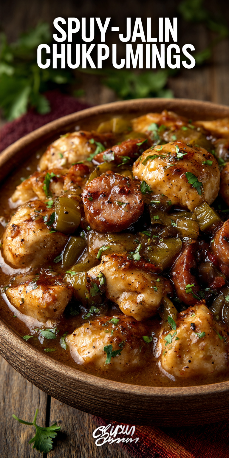 Spicy Cajun Chicken And Dumplings served warm with cozy spices