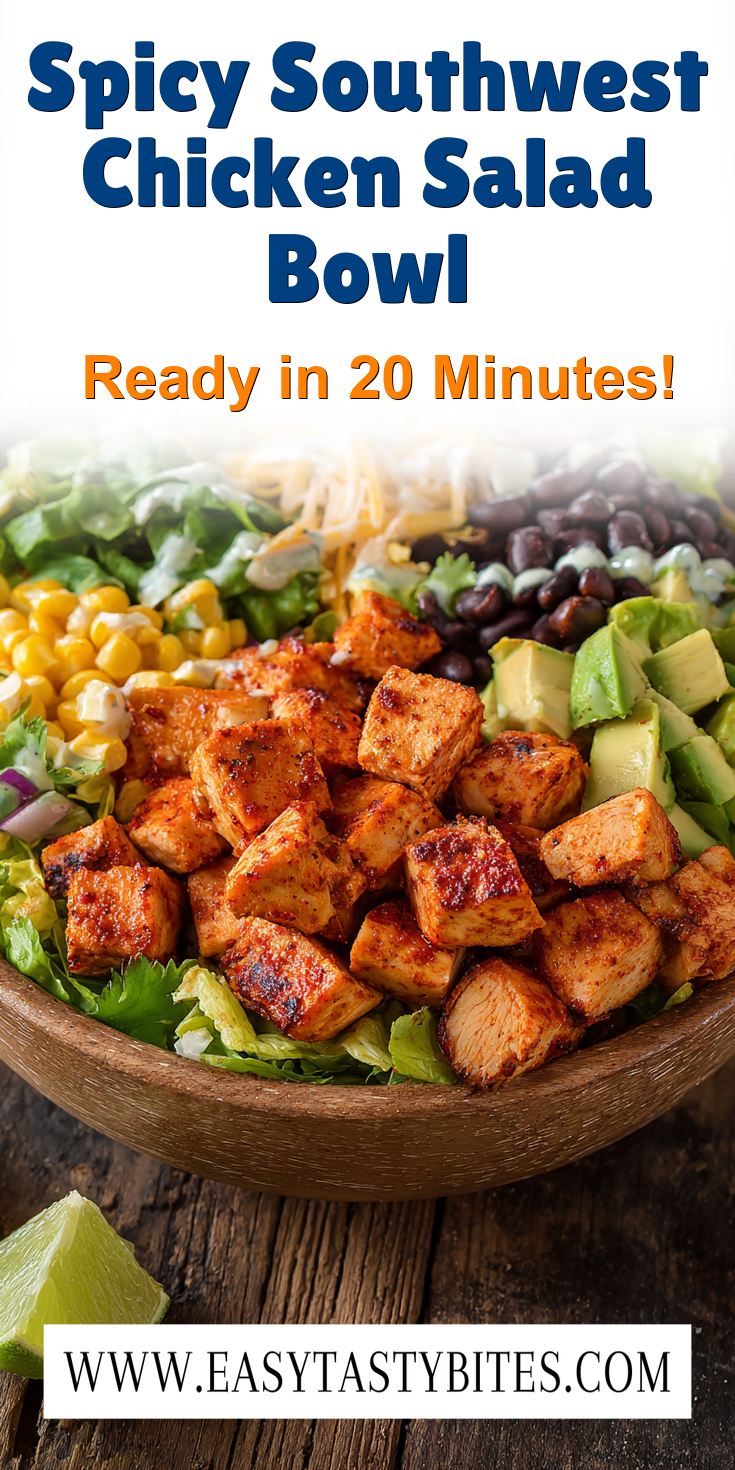 Spicy Southwest Chicken Salad Bowl served warm with cozy spices