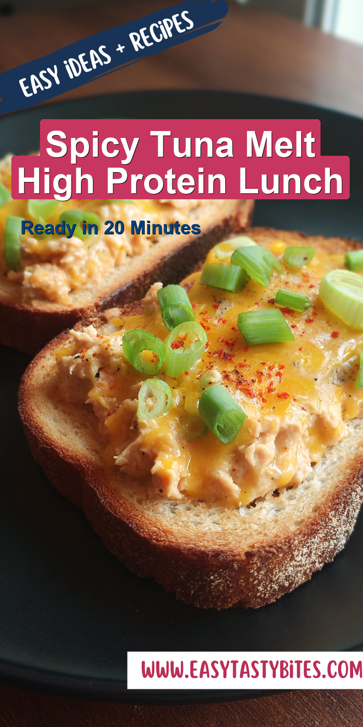 Spicy Tuna Melt High Protein Lunch served warm with cozy spices