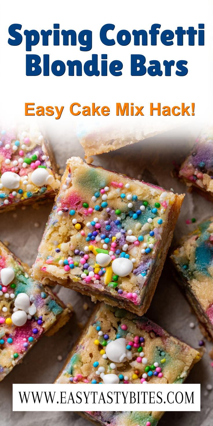 Spring Confetti Blondie Bars served warm with cozy spices