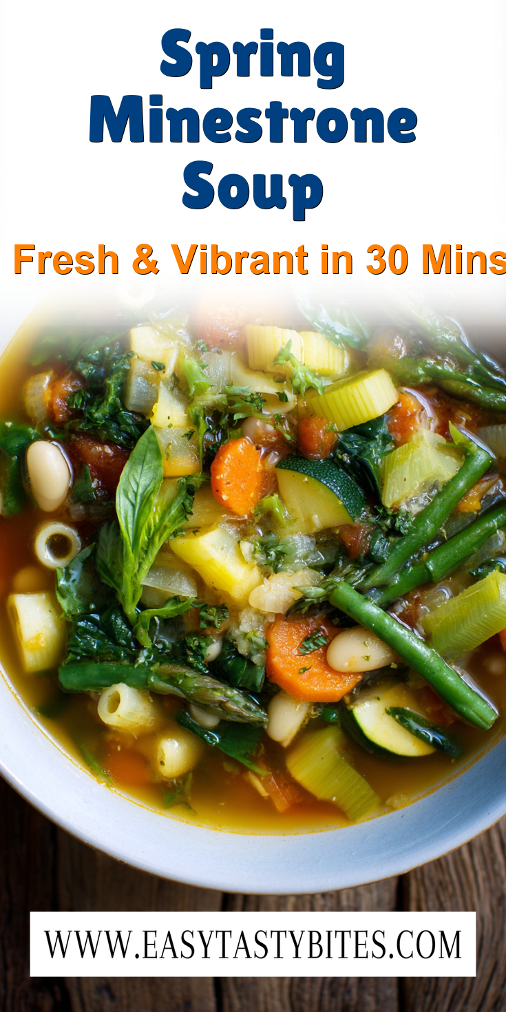 Spring Minestrone Soup served warm with cozy spices