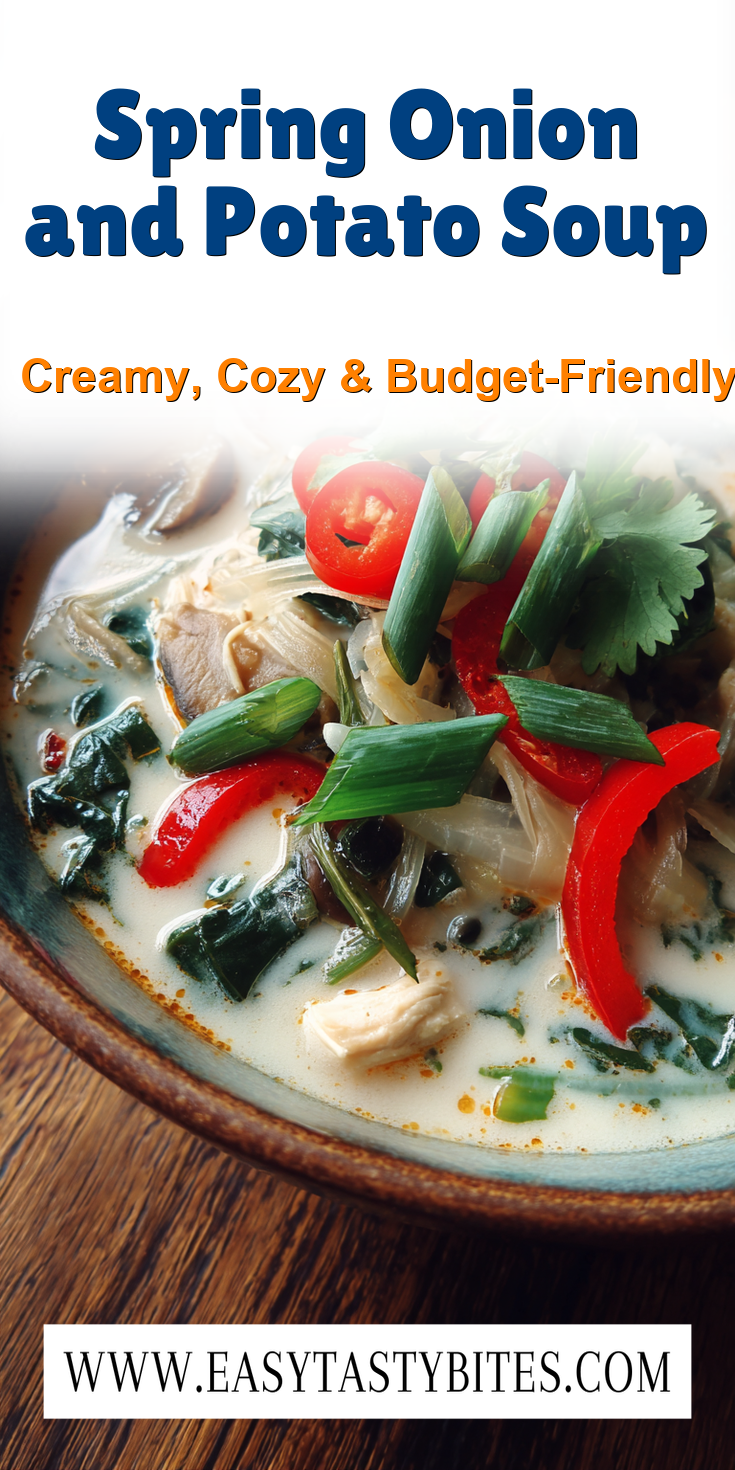 Spring Onion and Potato Soup served warm with cozy spices