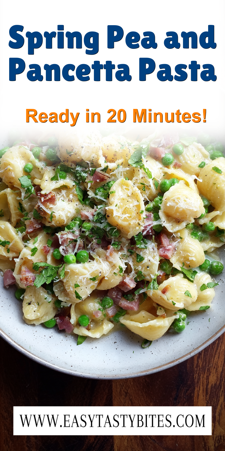 Spring Pea and Pancetta Pasta served warm with cozy spices