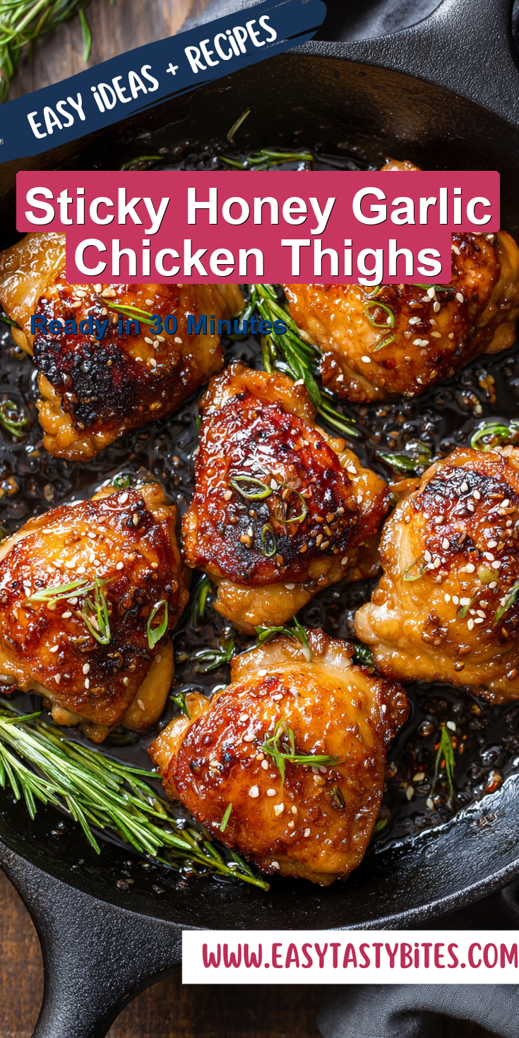 Sticky Honey Garlic Chicken Thighs served warm with cozy spices