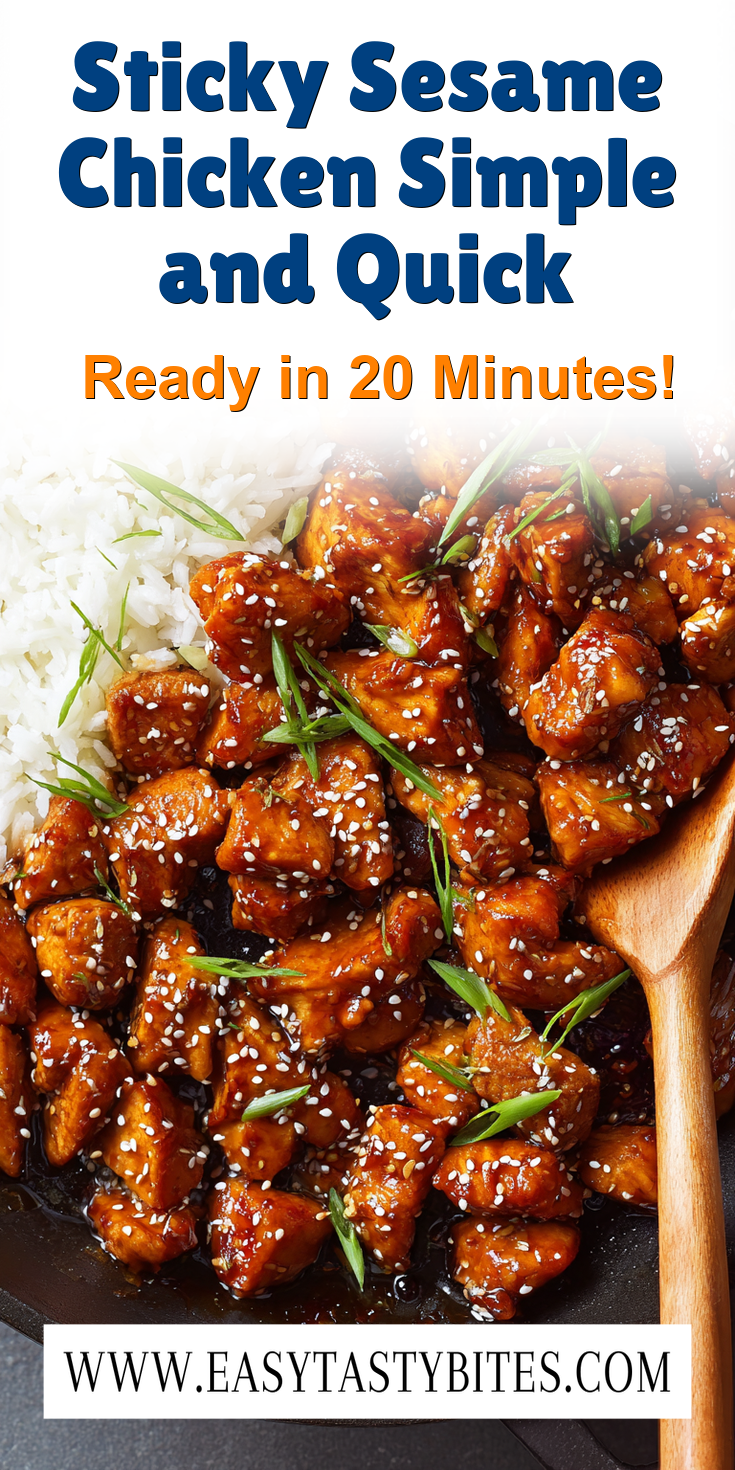 Sticky Sesame Chicken Simple and Quick served on a plate