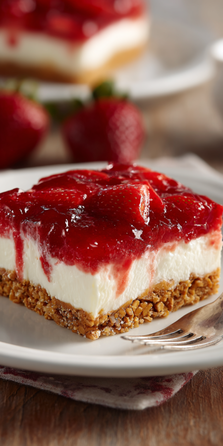 Strawberry Pretzel Salad Dessert Recipe