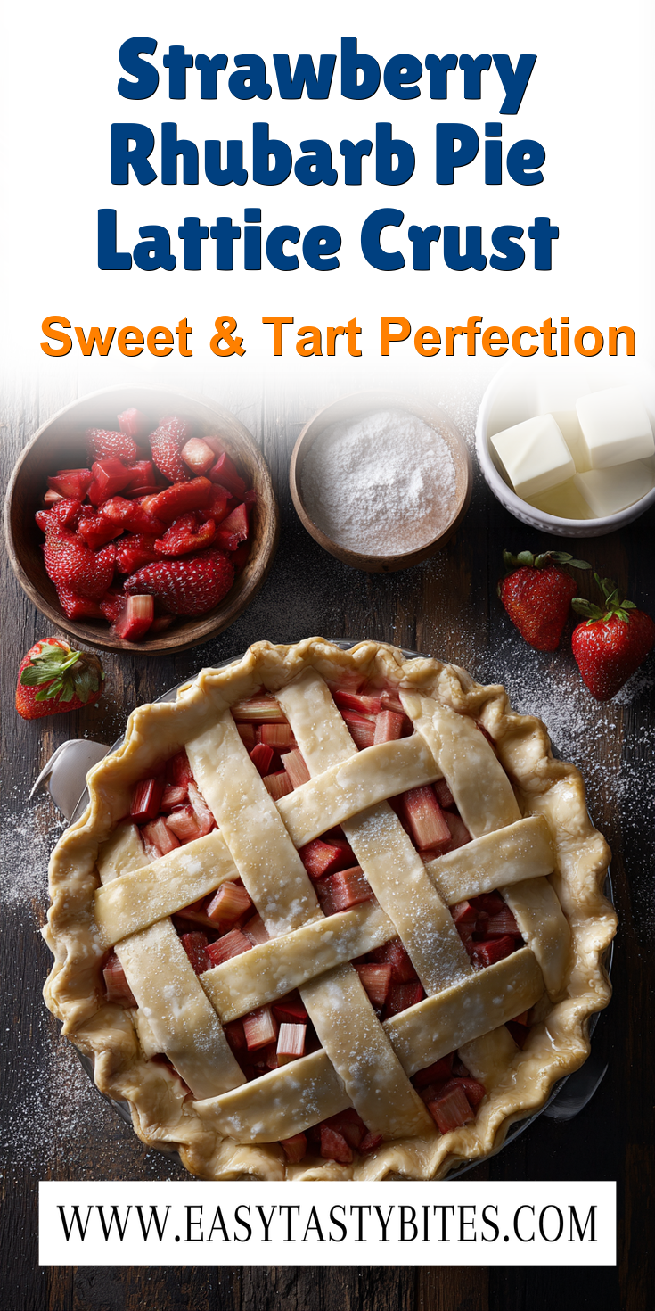 Strawberry Rhubarb Pie Lattice Crust served warm with cozy spices