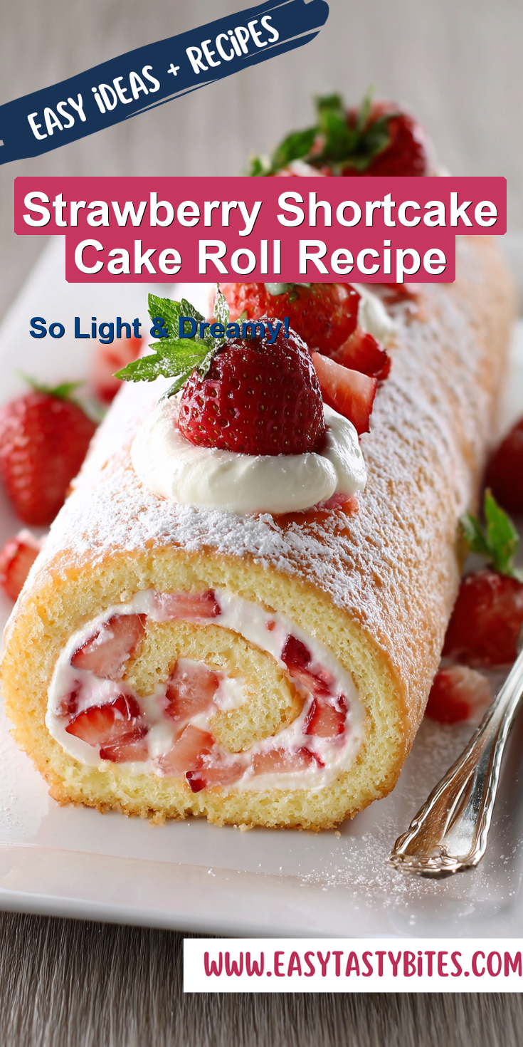 Strawberry Shortcake Cake Roll Recipe served warm with cozy spices
