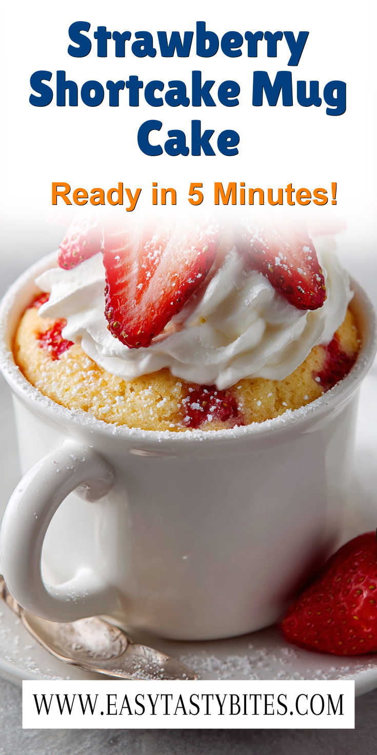 Strawberry Shortcake Mug Cake served warm with cozy spices