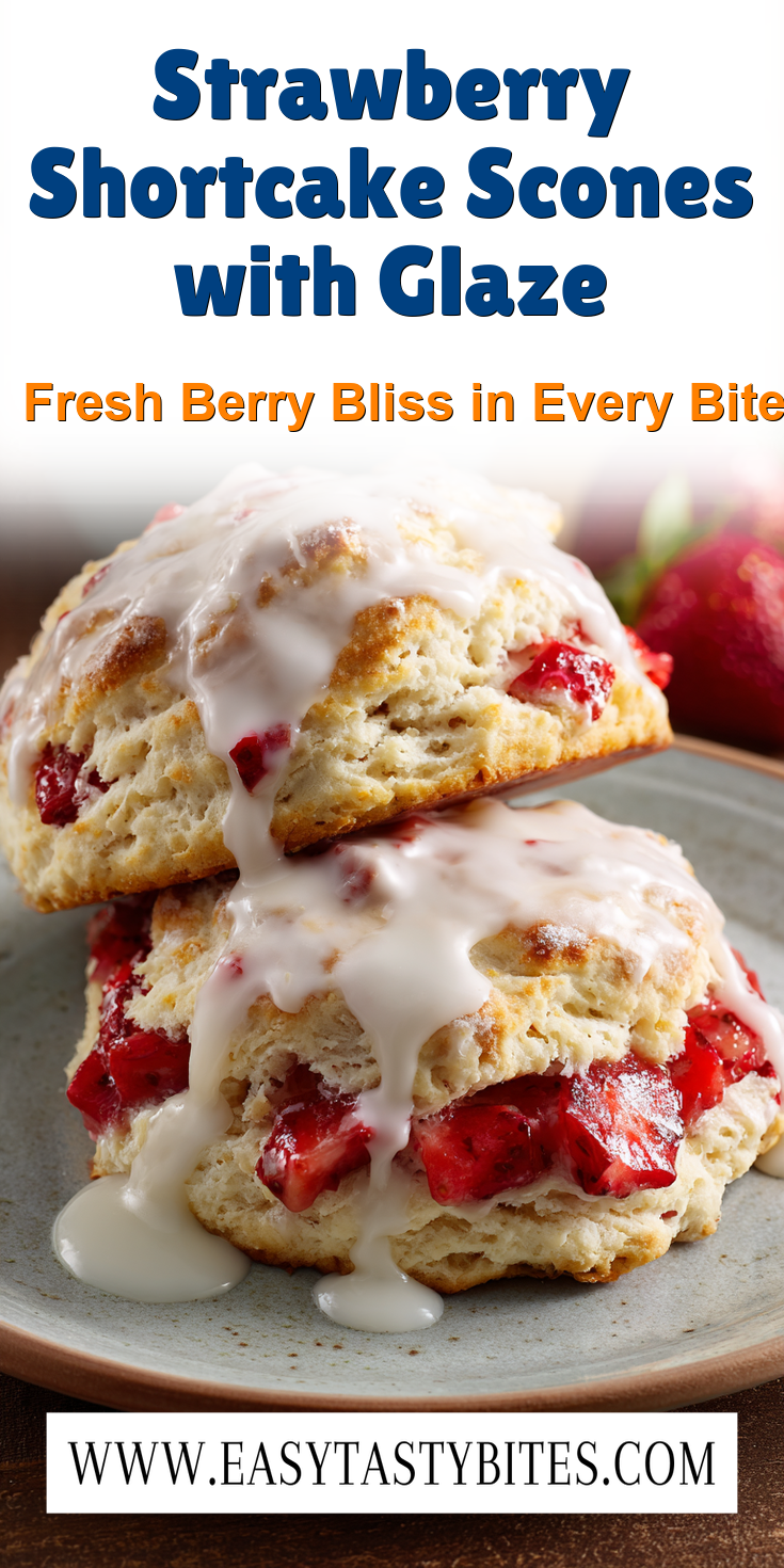 Strawberry Shortcake Scones with Glaze served warm with cozy spices