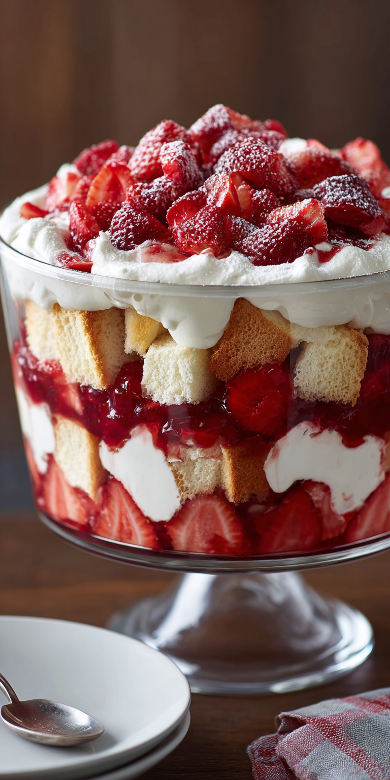Strawberry Shortcake Trifle Dessert served warm with cozy spices