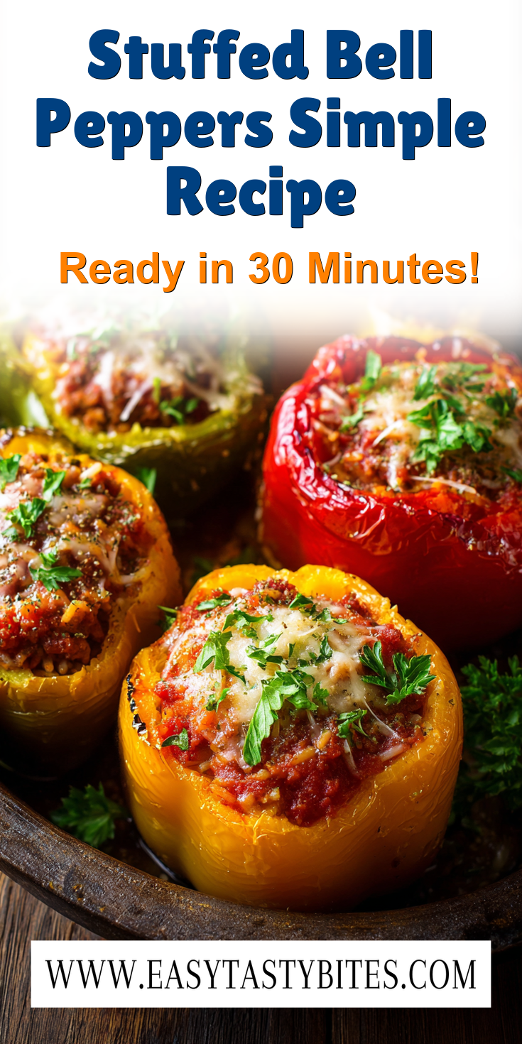 Stuffed Bell Peppers Simple Recipe served warm with cozy spices