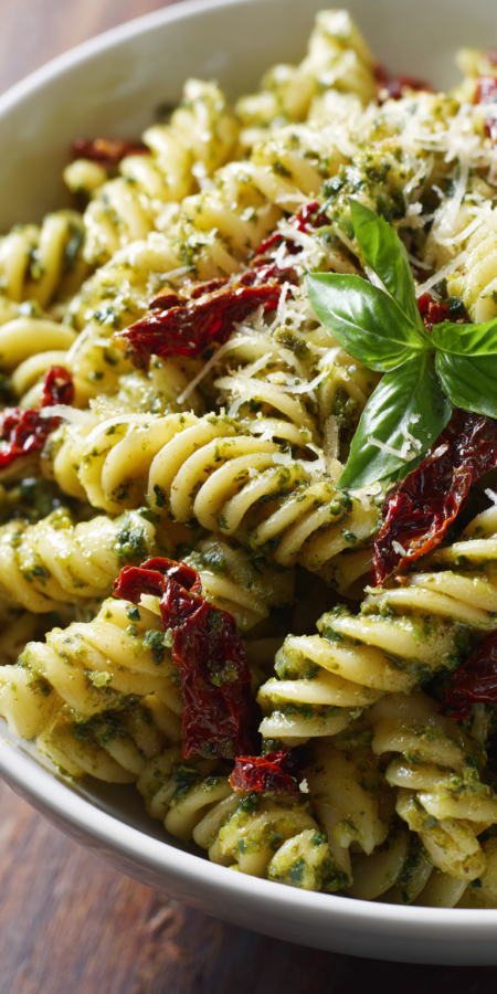 Sun Dried Tomato Creamy Pasta served warm with cozy spices