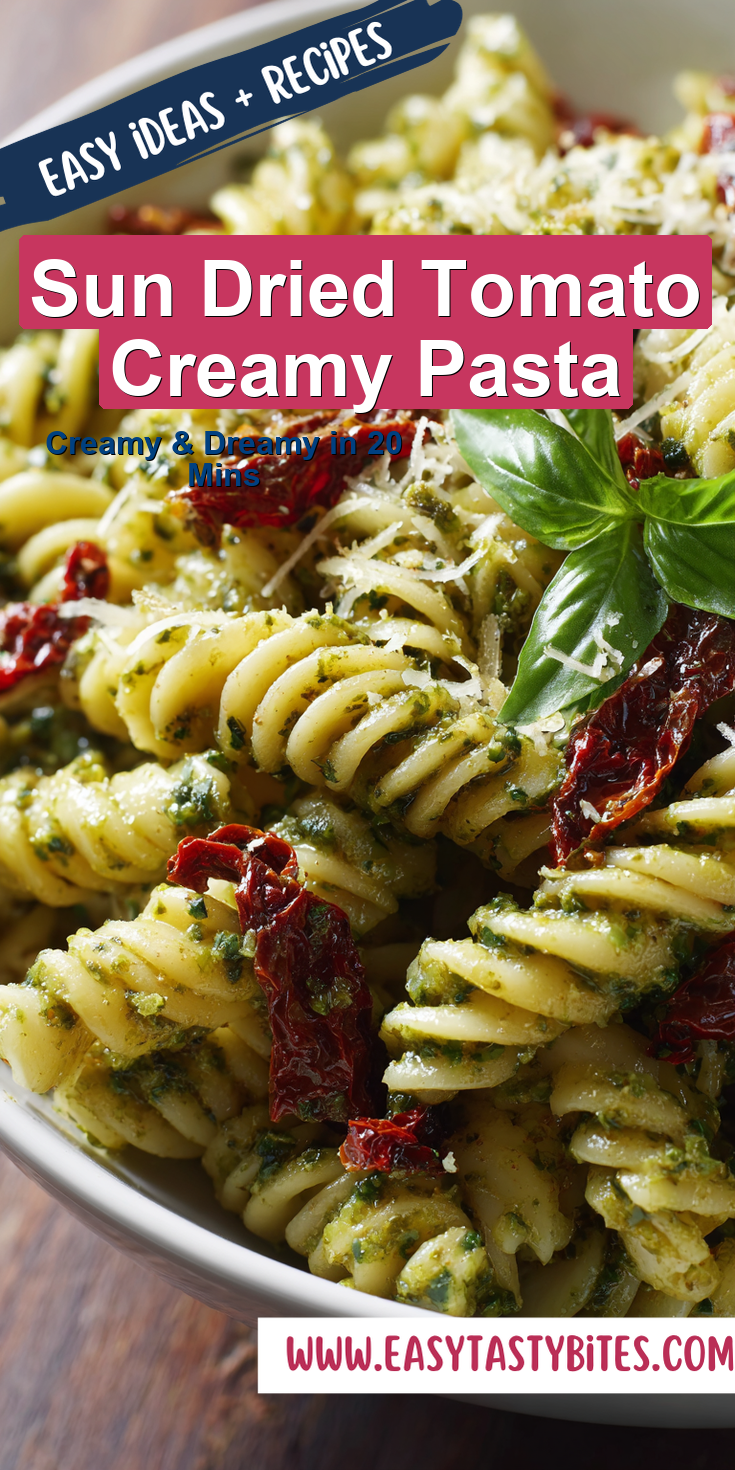 Sun Dried Tomato Creamy Pasta served warm with cozy spices